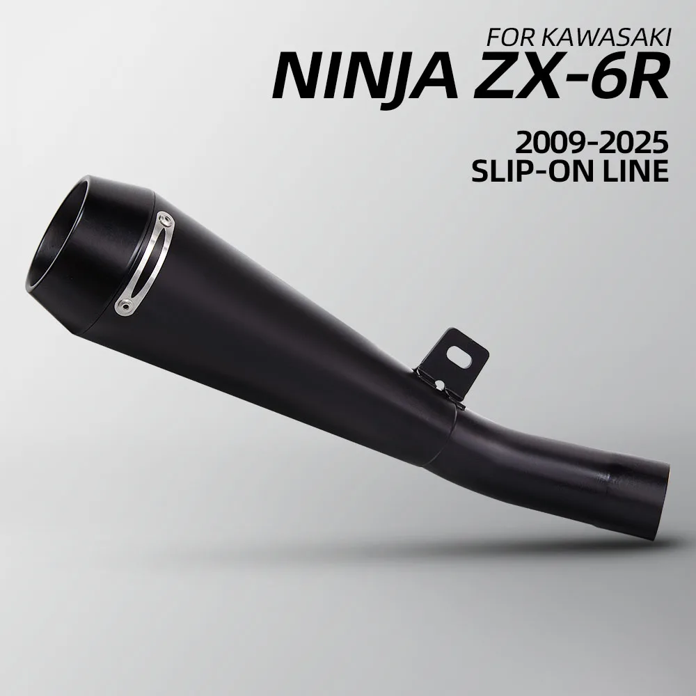 

ZX636 Exhaust Slip on Line Muffler For Kawasaki ZX6R ZX-6R 2009-2026 motorcycle tailtube racing escape accessories