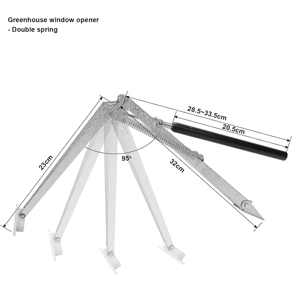 Solar Agricultural Greenhouses Double Spring Greenhouses Automatic Ventilation Temperature Control Greenhouse Window Openers