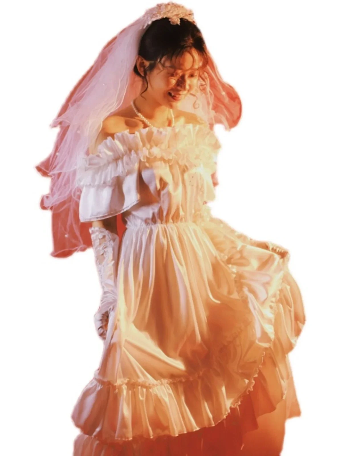 

Ретро Гонконг Sle Wedding Dr Court Light Wedding Dr Photoaphy Studio Theme Art Photooot Полиэстер с высокой талией