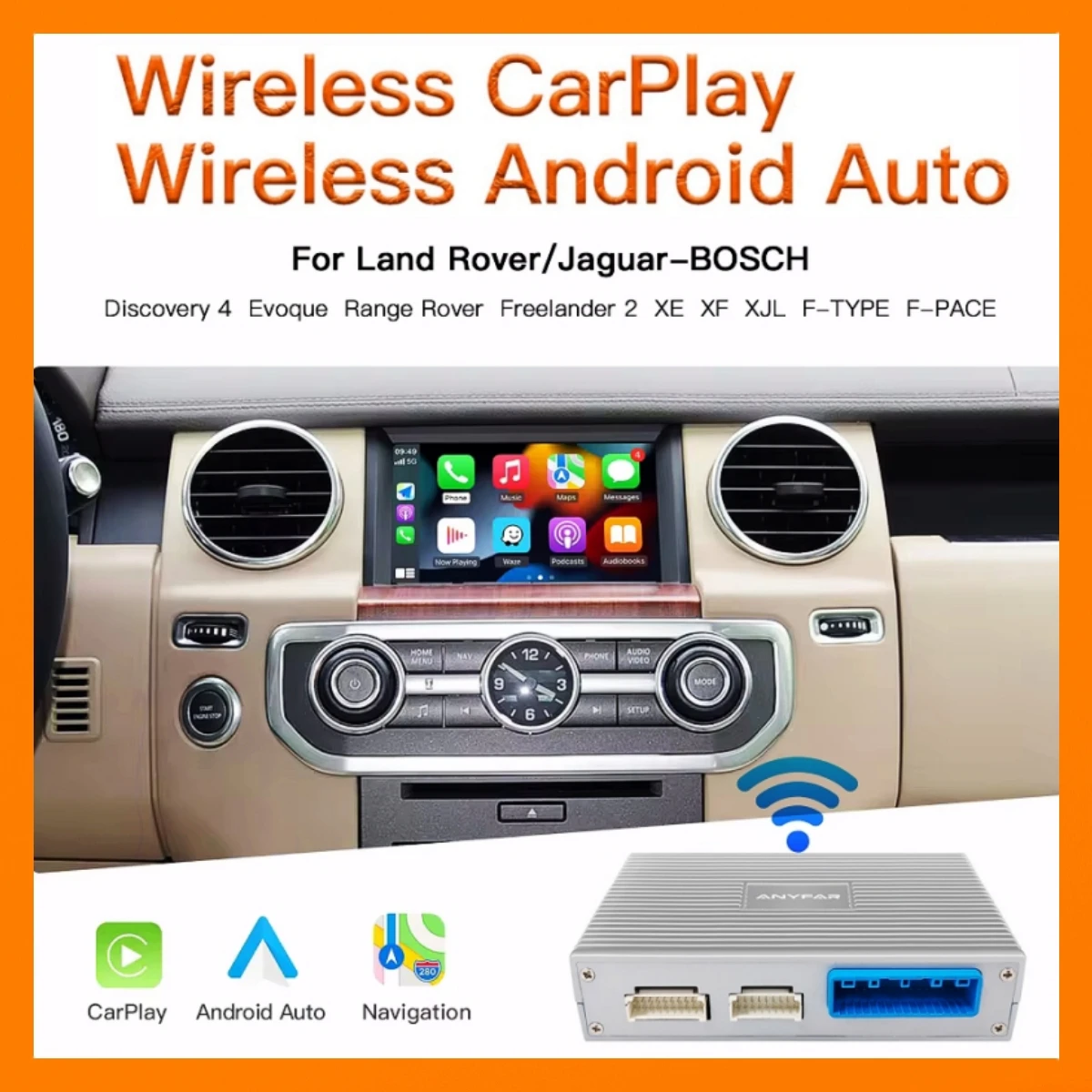 Wireless Carplay Android Auto Fits For Land Rover Jaguar Bosch Discovery4 Evoque Freelander2 F-PACE F-TYPE XE XF XJL