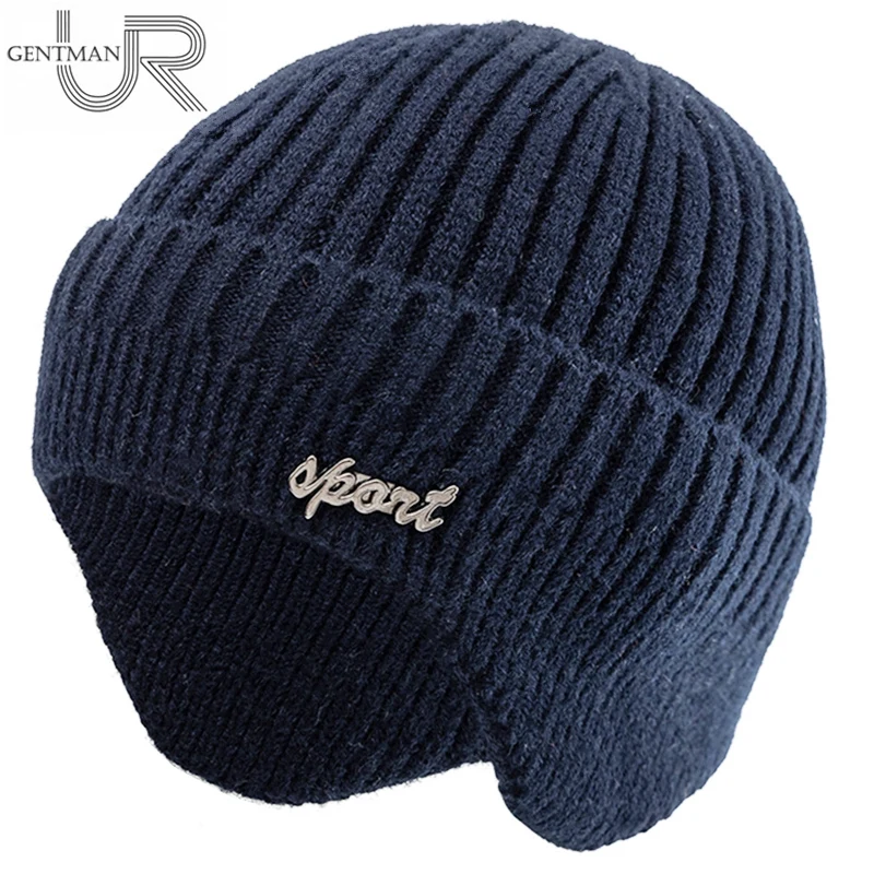 New Unisex Winter Hat Fashion Plain Knitted Hats For Men & Women Ski Beanie Hat Sports Earflap Cap