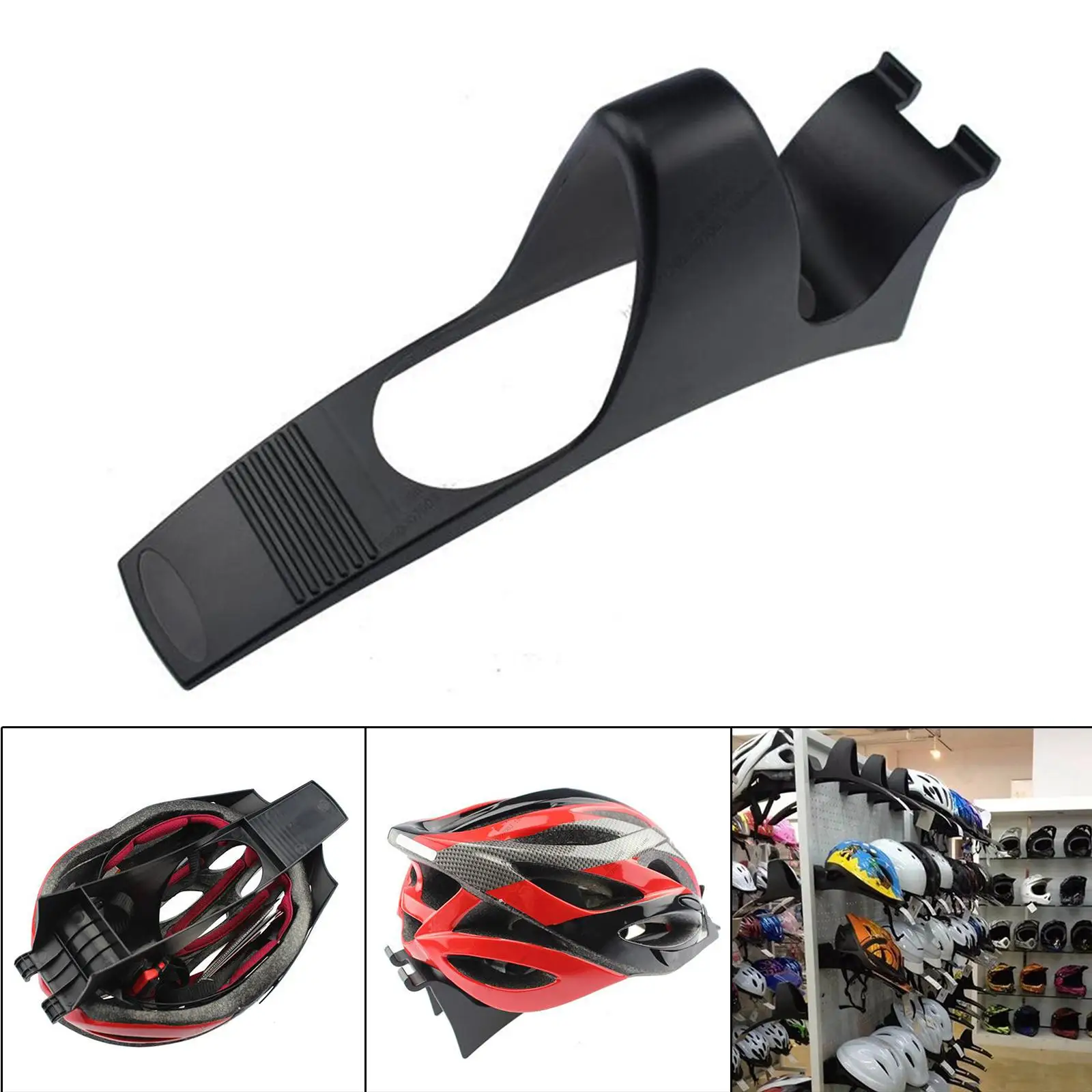 

Bicycle Helmet Holder Plastic Wall Mounted Hook Display for Shelves
