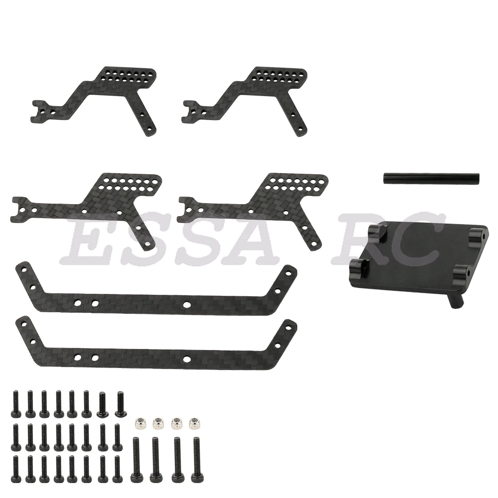 TRX4-M Carbon Fiber Chassis Assembled Kit Frame Girder for 1/18 RC Crawler Car TRX4M Upgrade Parts