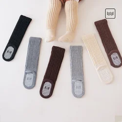 0-4Y Autumn Winter Thick Warm Knee High Socks For Girs Boys Fashion Simple Anti slip Floor Socks Children Clothing Accessories