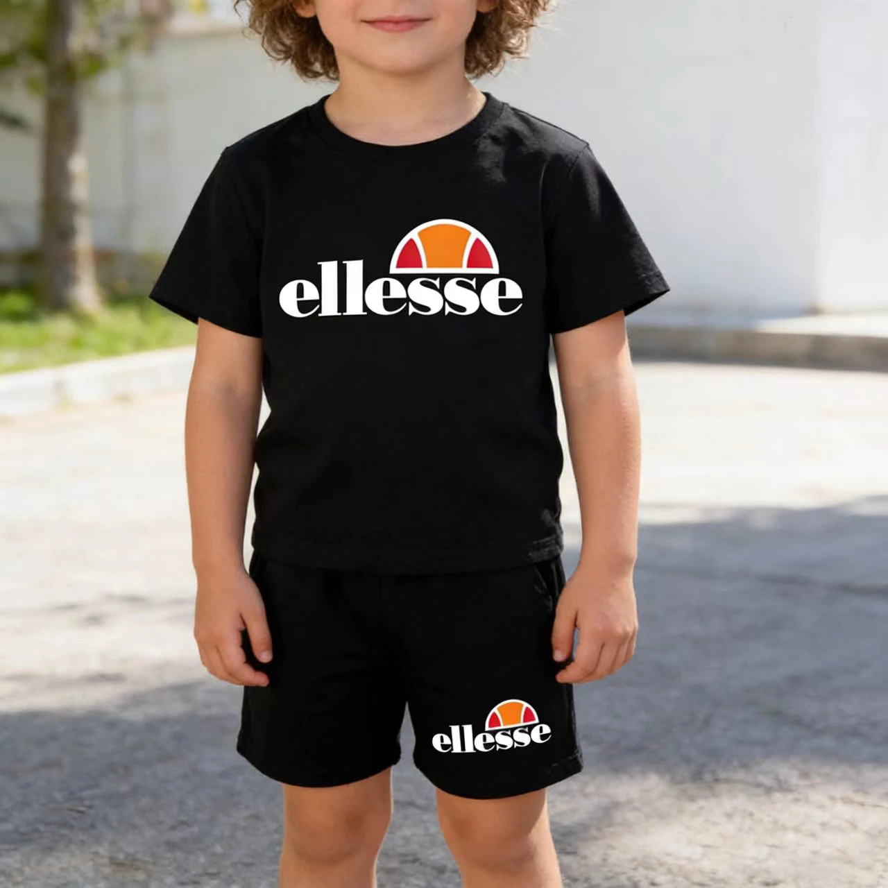 

Kids Summer Clothes T-shirt Sportswear 3-12 Yrs Boys Girls Toddler Short-sleeved+Shorts Letter Print Two-piece Casual Sports Set
