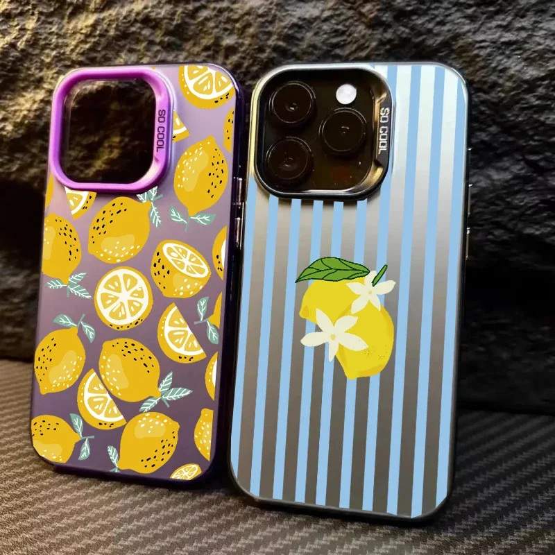 حافظة ليمون مخططة لهاتف سامسونج جالاكسي S22 S21 S20 FE Plus نوت 20 Ultra A05 A06 A52 A72 A32 A53 A33 A73 A23 A50 A30 A51 A31 A71