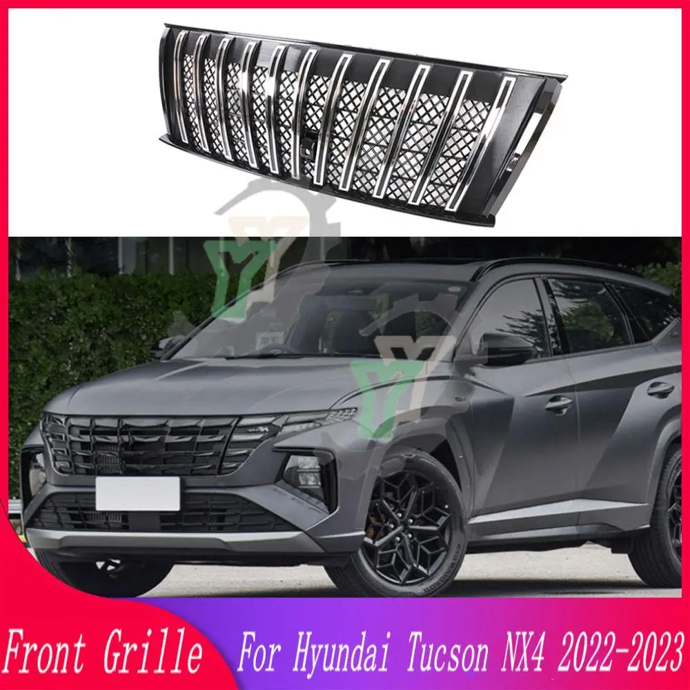 

Car Accessories Front Bumper Chrome Grille Centre Panel Styling Upper Racing Grill For Hyundai Tucson NX4 2022 2023