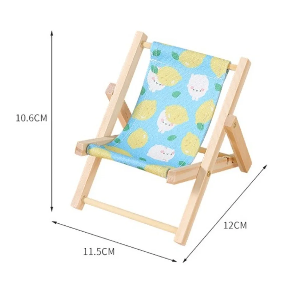 Simpatica sedia per bambole in legno bambola di cotone mini modello giocattolo sedia da spiaggia supporto per telefono cellulare mini accessori per bambole display per bambole