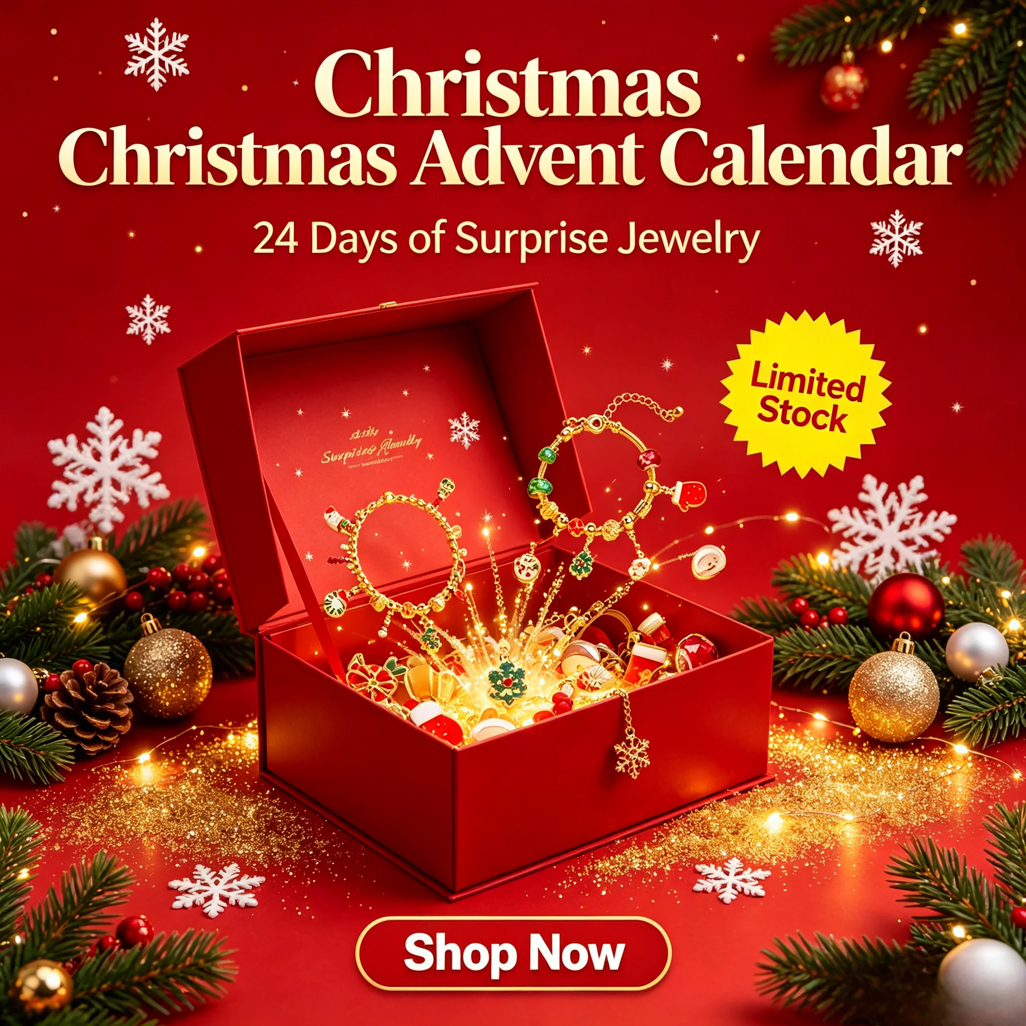 Jewelry Making Kit For Kids - Christmas Advent Calendar Charm Bracelet Making