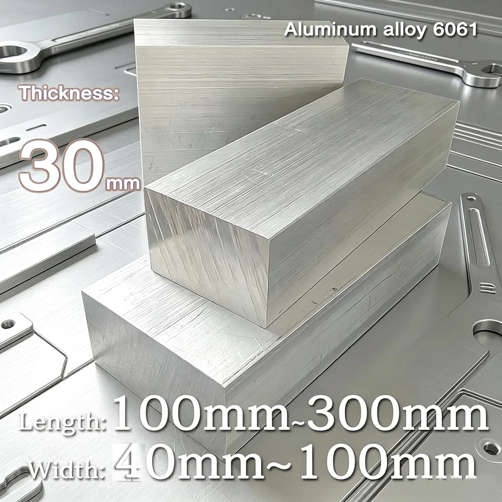 6061High quality aluminum alloy sheet, thickness: 30mm, width: 40-100mm, length: 100-300mm, widely used for your selection