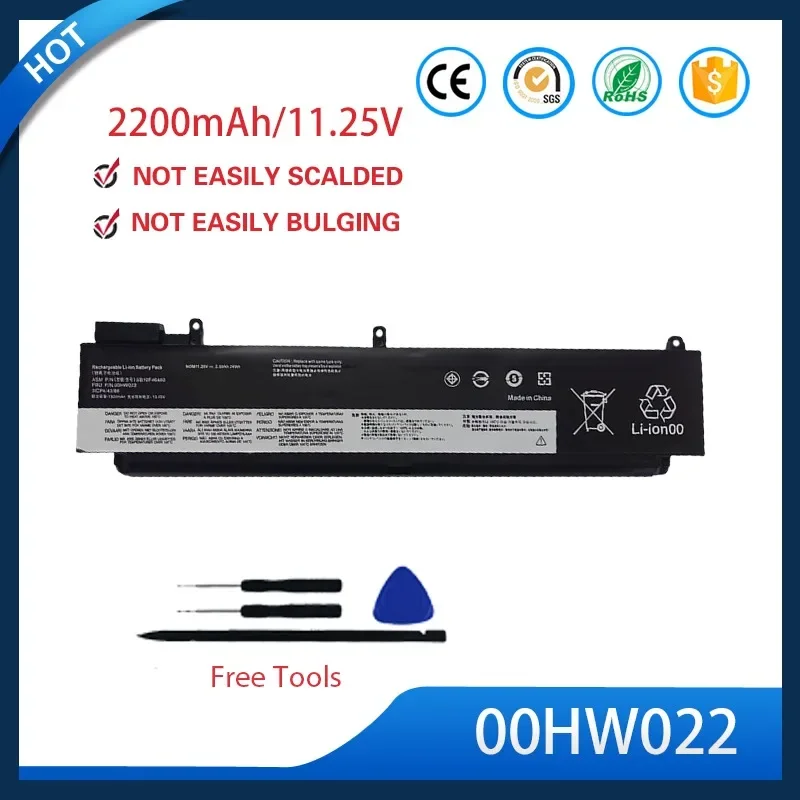 

Сменная батарея 00HW022 11.25V 2200mAh, высококачественная литий-ионная, для ноутбуков Lenovo T460S T470S T480S, долговечная, безопасная, высокого качества.