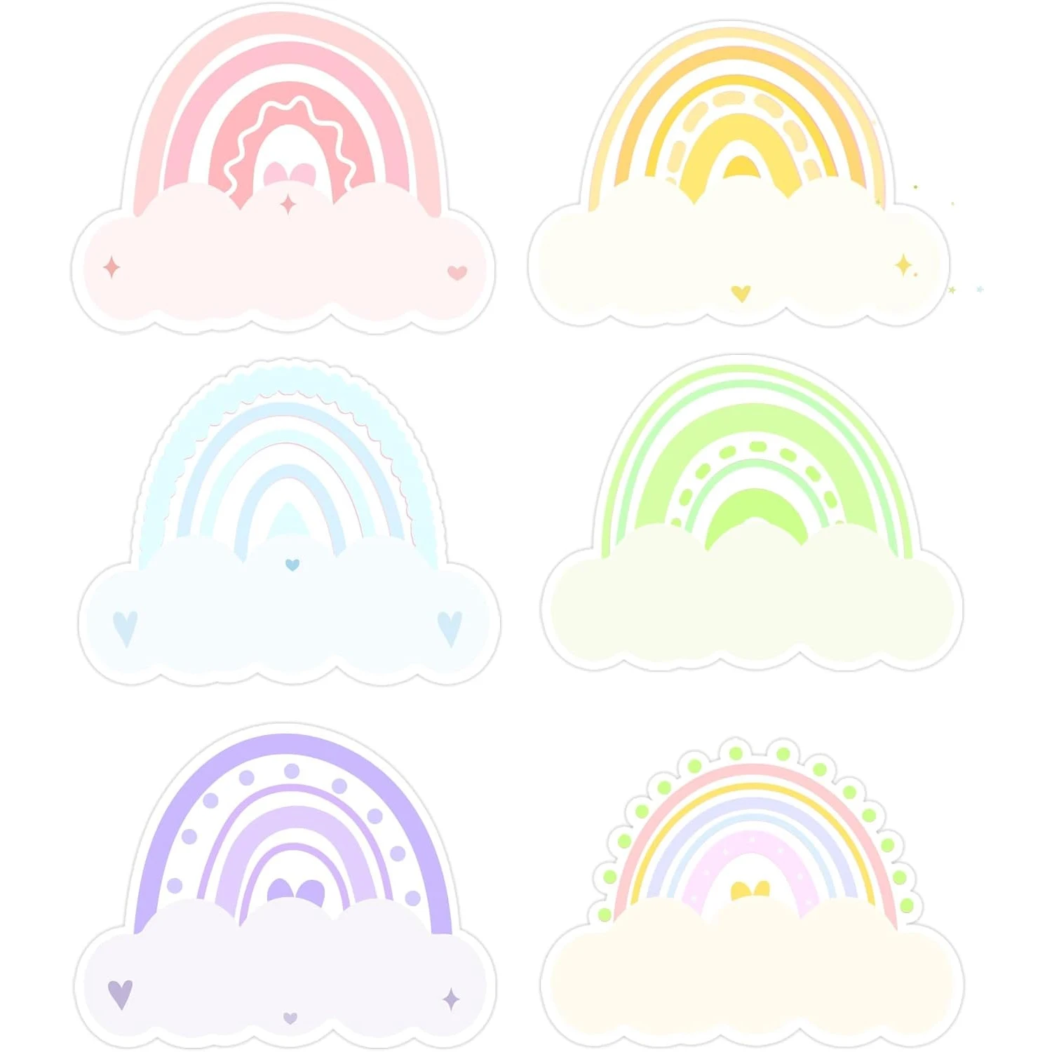 48 Pcs Rainbow Name Plates Classroom Stickers Colorful Rainbow Name Tags for Desks Teaching Supplies Back to School Decoration