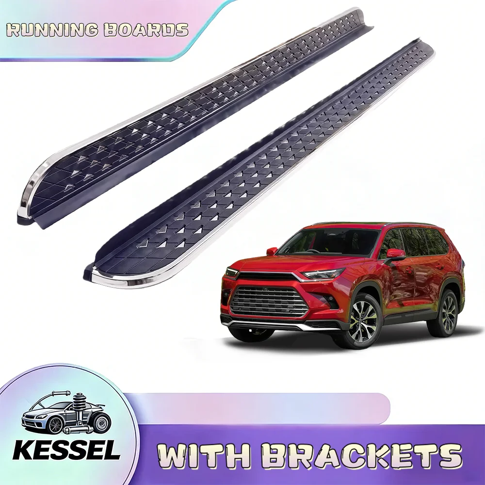 

2Pcs Running Board Side Steps Compatible with Toyota Grand Highlander 2023 2024+, Step Pedal Door Fixed Nerf Bars, with Brackets