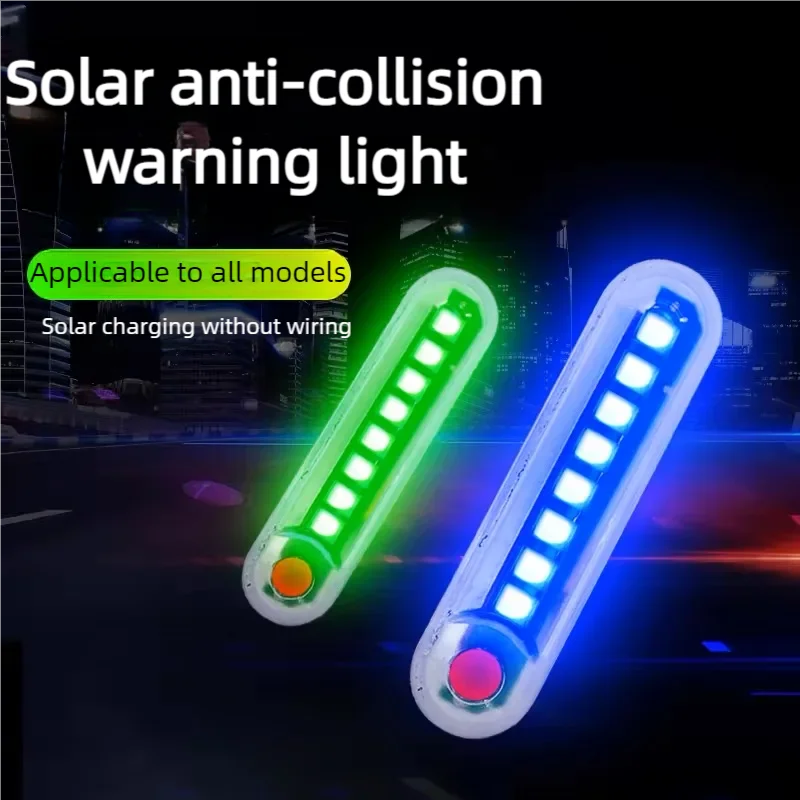 Motorcycle Solar Power LED Anti-Collision Strobe Warning Light Wireless Electric Car Truck Strong Light Warning Brake Taillight