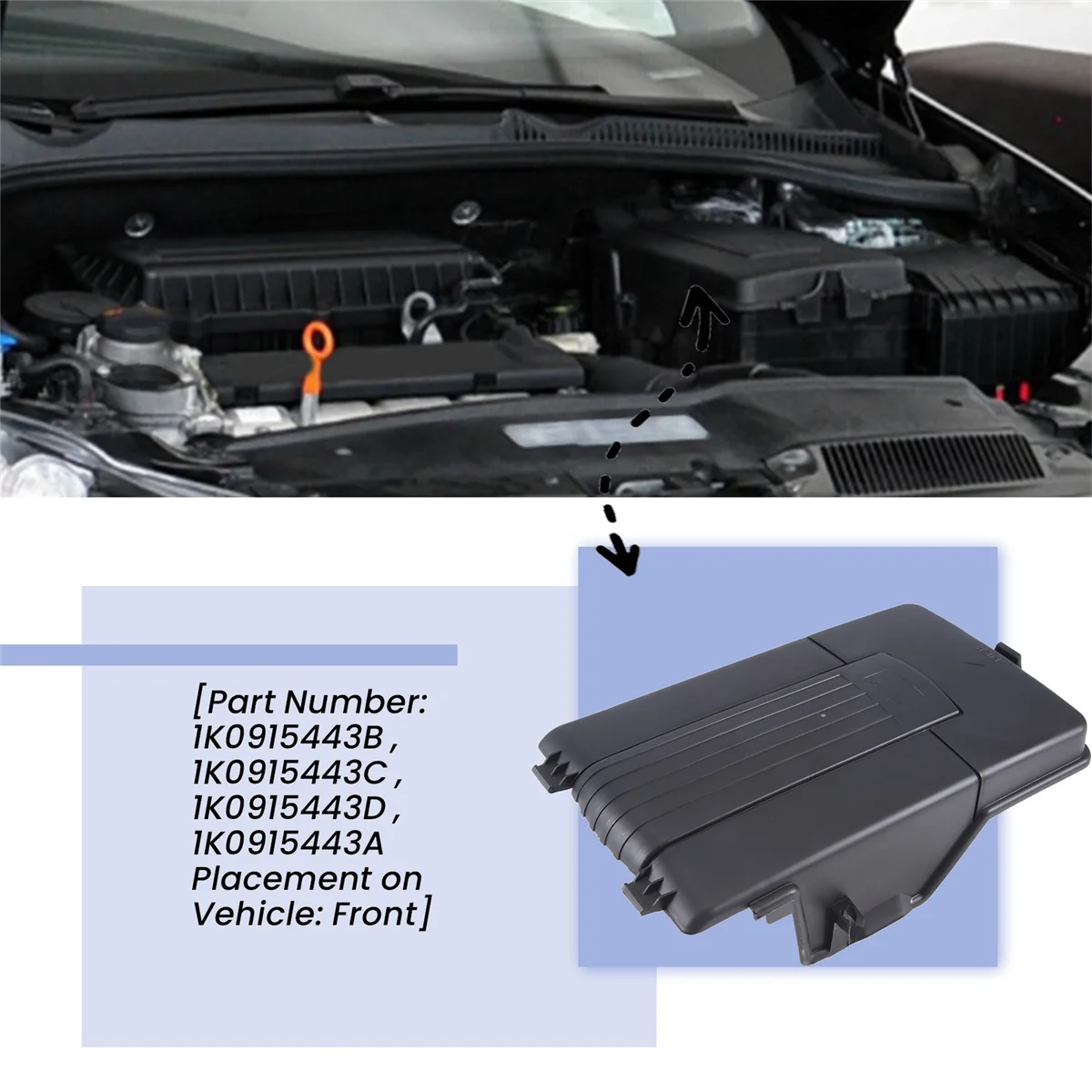 غطاء علبة بطارية لأودي a3 ، q3 ، جيتا ، جولف ، mk5 ، mk6 ، باسات b6 ، مقعد ، سكودا #6