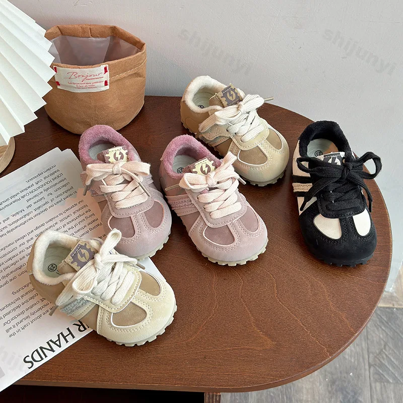 

Детские спортивные кроссовки для бега, осень-зима 2023, новые удобные прогулочные туфли для девочек и мальчиков, повседневная обувь на плоской подошве для малышей, кроссовки