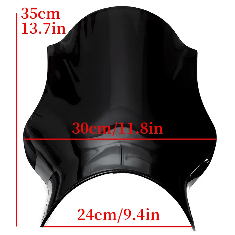 For Honda Yamaha Kawasaki Suzuki Motorcycle Windscreen Windshield ABS Plastic Black WindScreen Anti-wind Moto Accessories