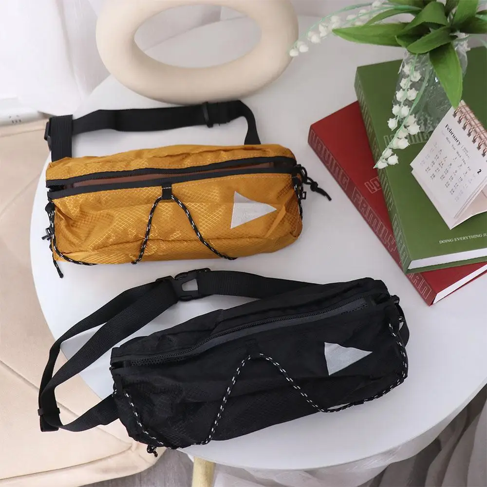 

Simple Zipper Pocket Men's Crossbody Bag Tie Large Capacity Single-shoulder Bag Check Backpack Nylon Reflect Light Bag Outdoors
