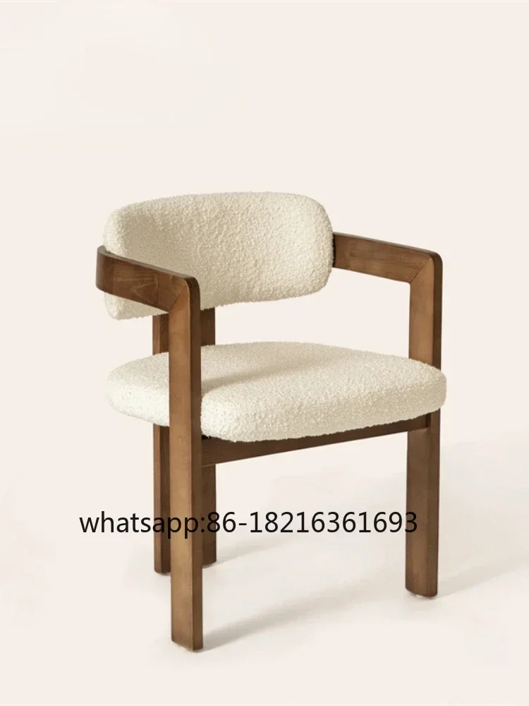 

Solid Wood Fabric Hotel Clubhouse Restaurant Dining Chair Tea
