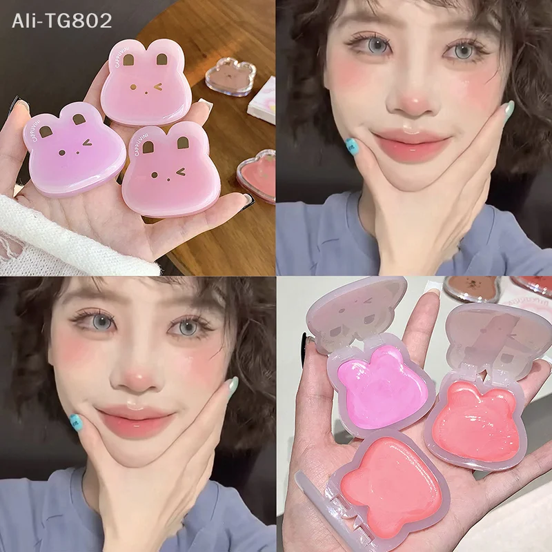 1Pc Monochrome Water Gloss Cheek Cream Blush Paste Mud Purple Orange Tint Waterproof Lip Cheek Contour Rouge Makeup