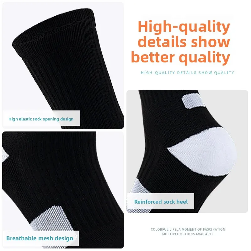Elite NBA Calcetines de entrenamiento engrosados Calcetines deportivos con parte inferior de toalla a media pantorrilla Calcetines prácticos absorbentes de estilo americano para hombres y mujeres