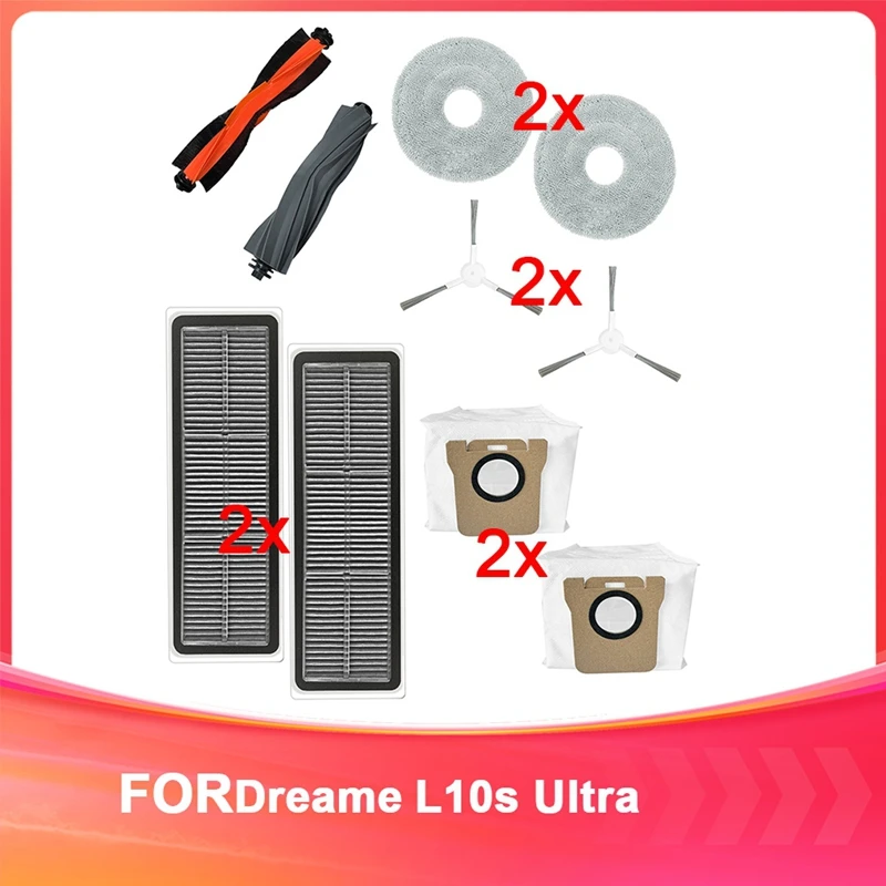 

AS94-Suitable For Dreame Robot Vacuum Cleaner Accessories Suitable For L10s Ultra Main Side Brush Cloth Filter Dust Bag