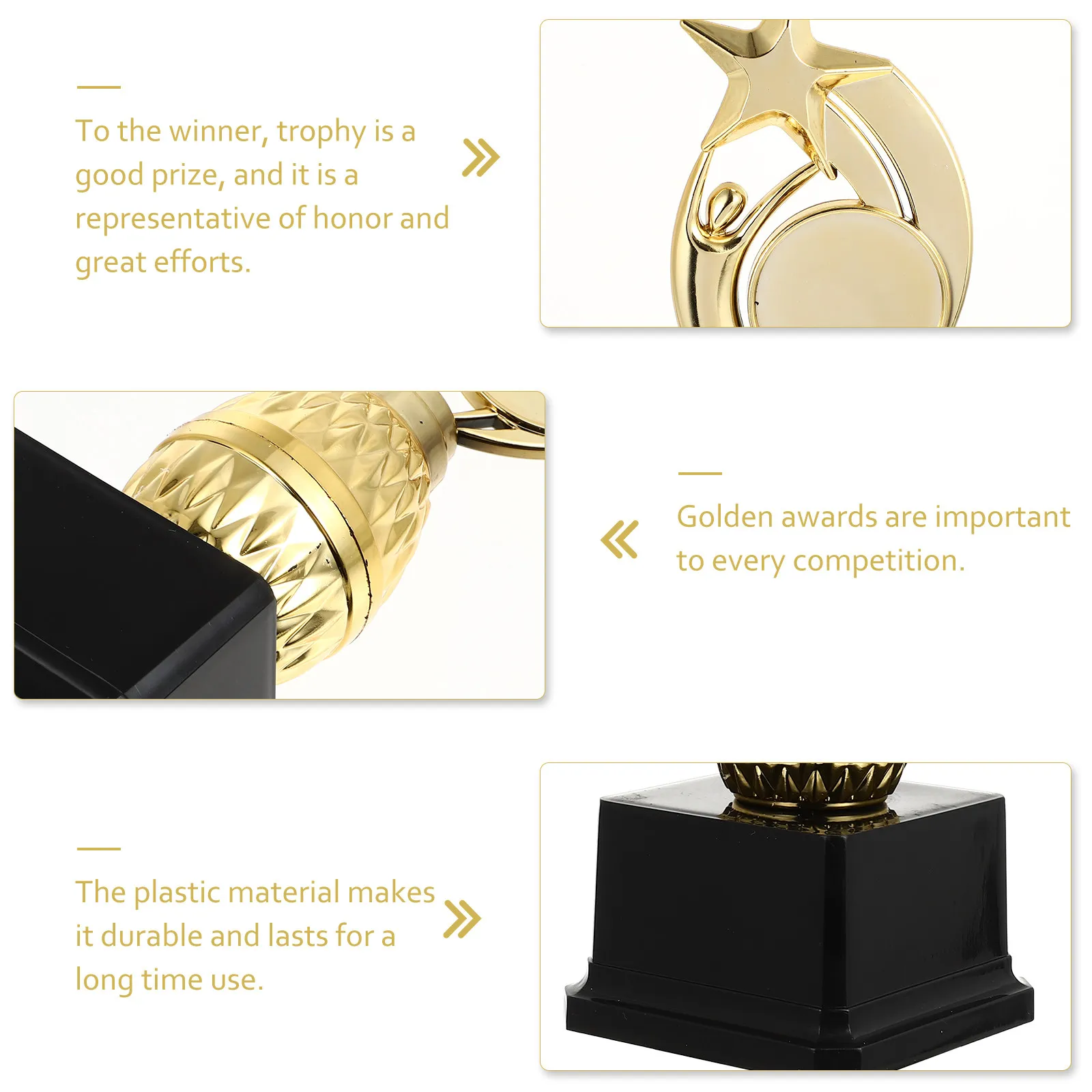 

Золотой пластиковый наградной кубок, маленький легкий трофей для детей, приз для студенческих соревнований, подарок, украшение для вечеринки