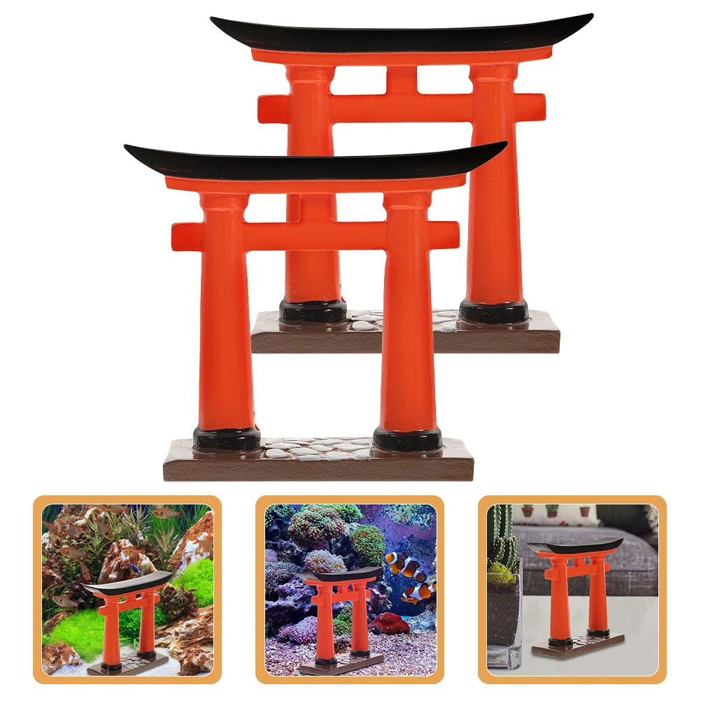 

Japanese Torii Gate Decorations Garden Micro Small Crafts Sand Table Miniature Resin Aquarium Decors Landscape Toy