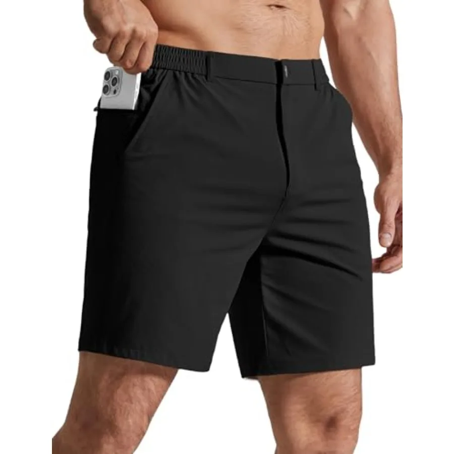 

Мужские шорты для гольфа COOFANDY, длина по внутреннему шву 7 дюймов, легкие, быстросохнущие, с эластичным поясом и 3 карманами, UPF50