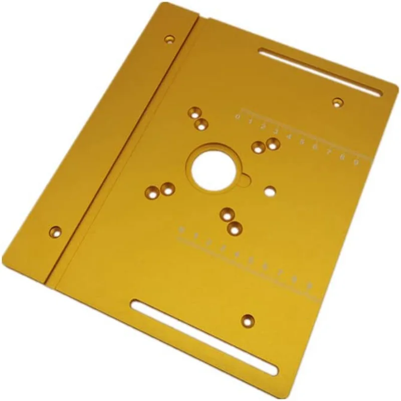 -ABJZ Upgrade Aluminium Router Table Insert Plate W/Miter Gauge And Tenon Gauge And Fence For Workbenches Wood Router Trimmer