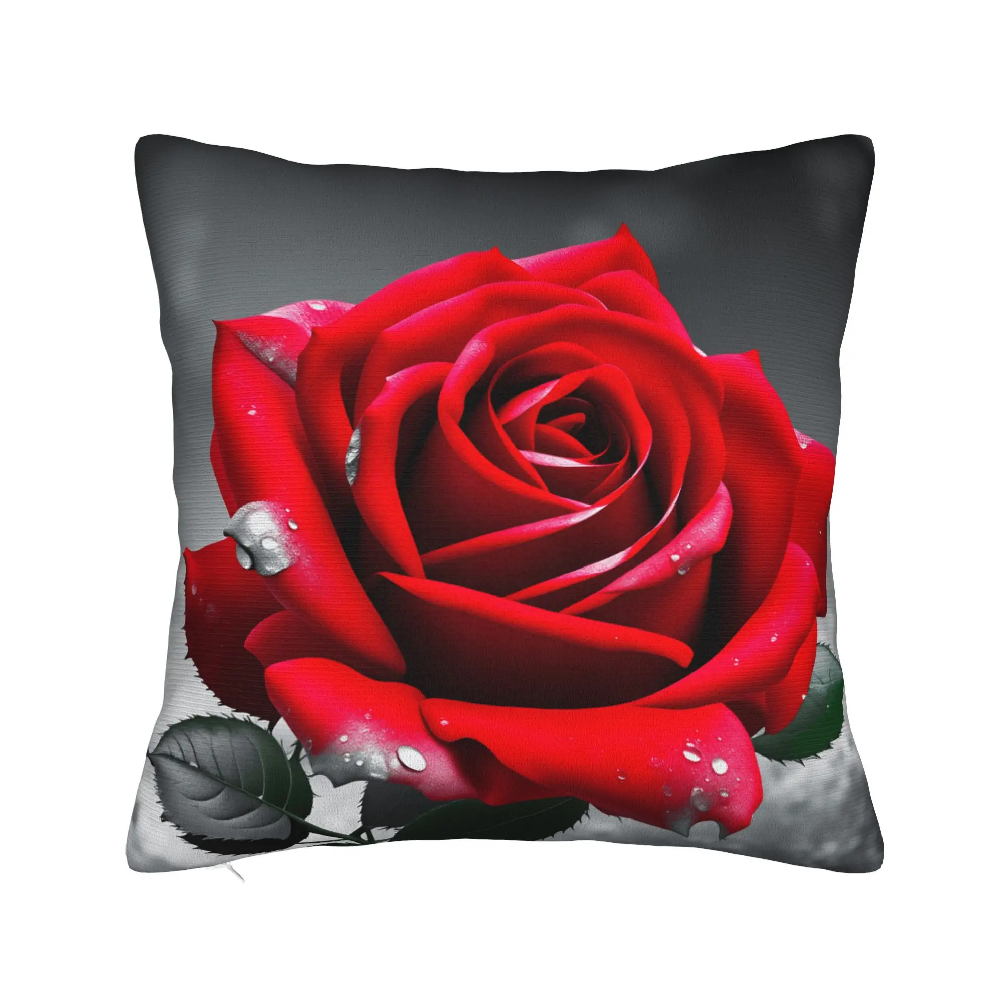 Valentine's Day Romantic Red Rose Pillowcases  Retro Trendy Pillow Case For Sofa Car Home Decor Custom Pillow Cover