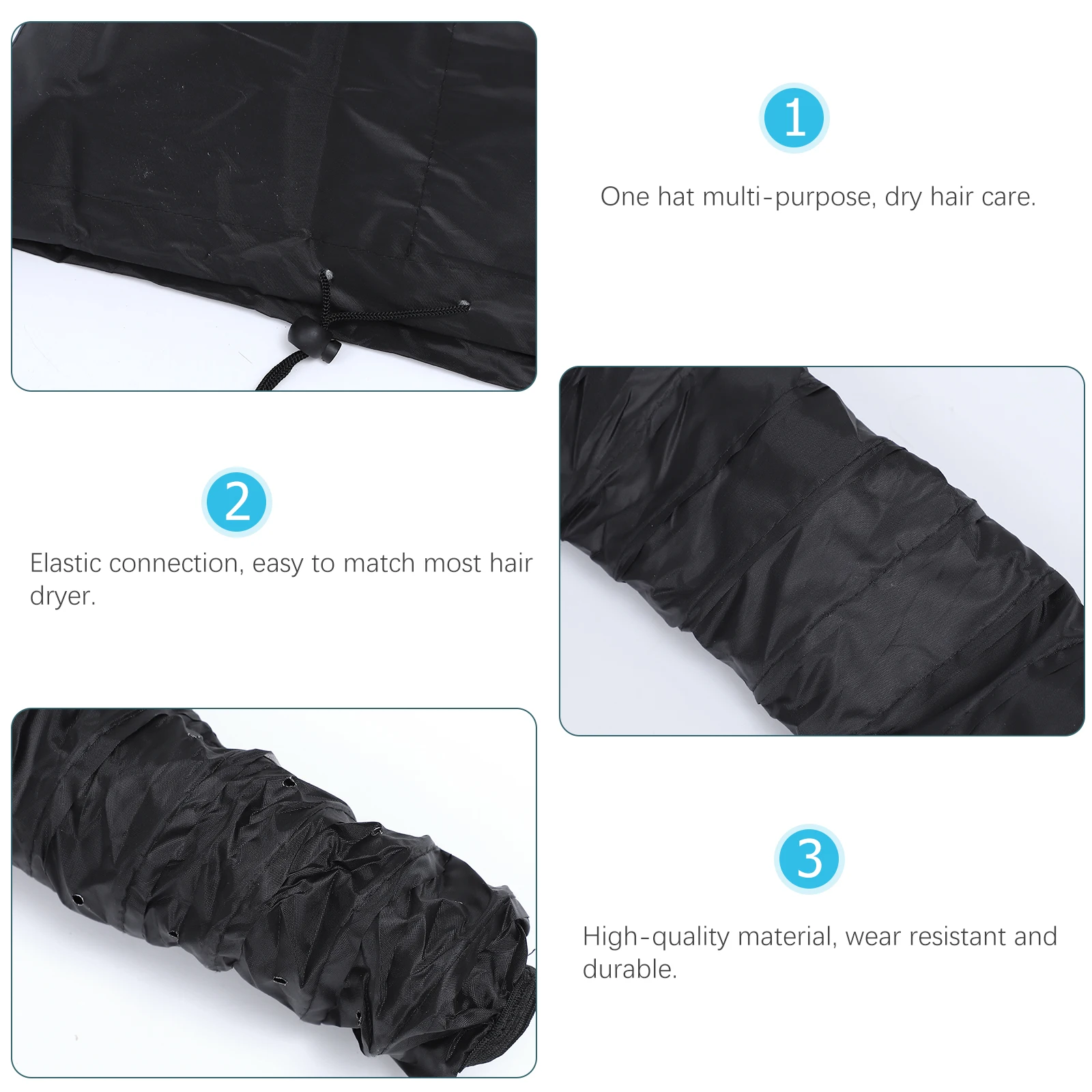 

2pcs Quick Dry Hair Heat Recycling Blow Dryer Steamer Thermal Hair Styling 190T Elastic Cap for Dryers