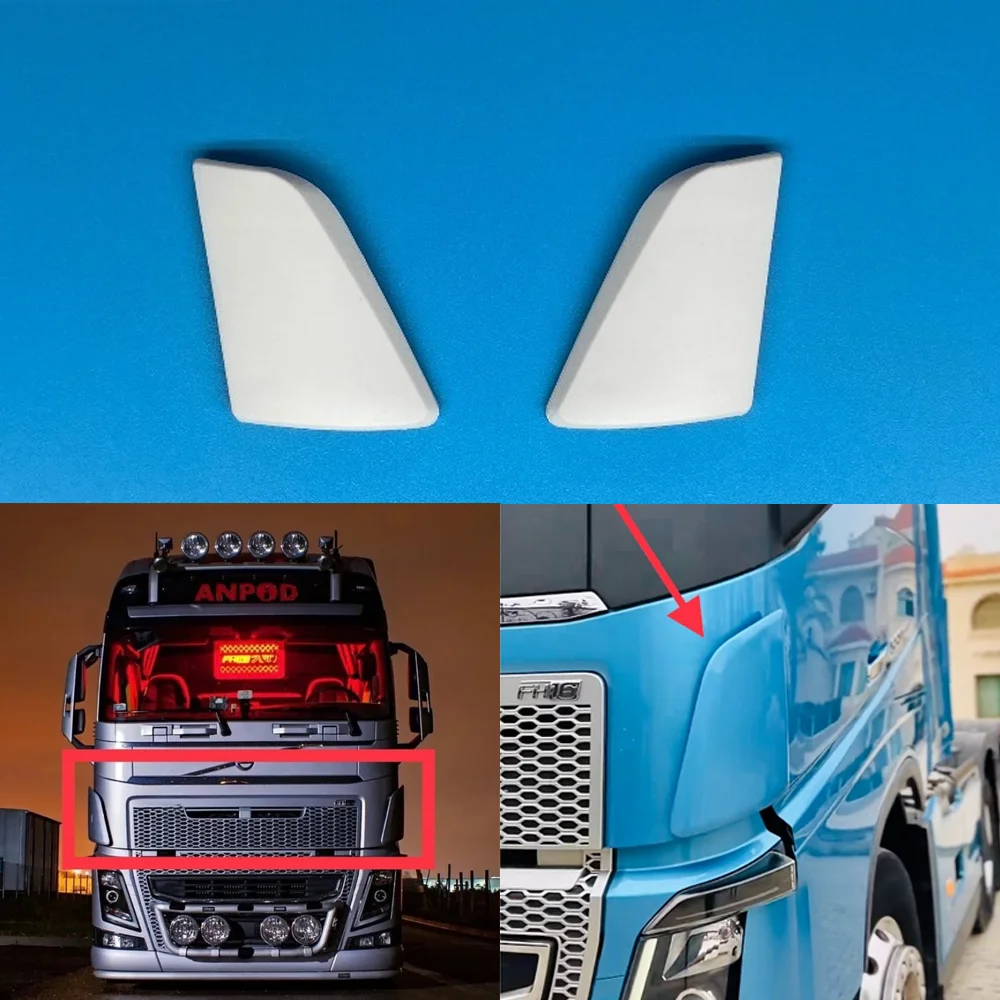

Front Face Spoiler Side Air Guide Hood Decoration for 1/14 Tamiya RC Dump Truck VOLVO FH16 750 Toys Car Upgrade Parts
