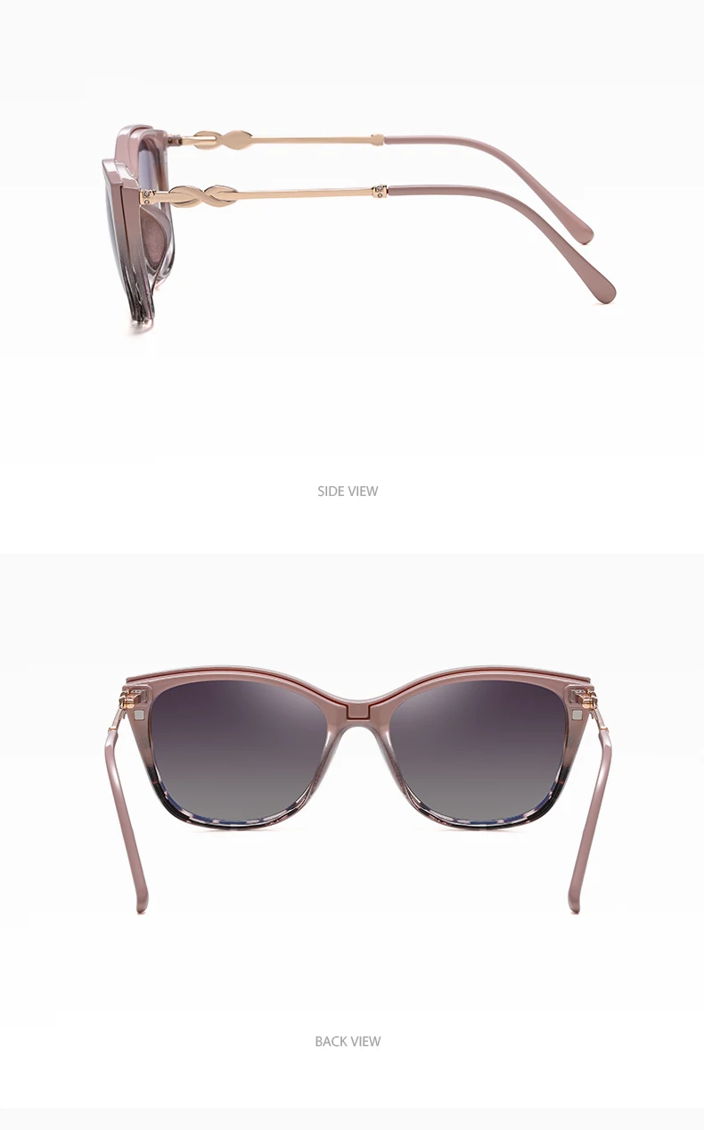 Magnetische polarisierte Sonnenbrille für Damen, modisch, Cat-Eye, 2-in-1-Clip auf Damen, Anti-Blaulicht-Brillengestelle, TR90-Metallbrille – Detail 16