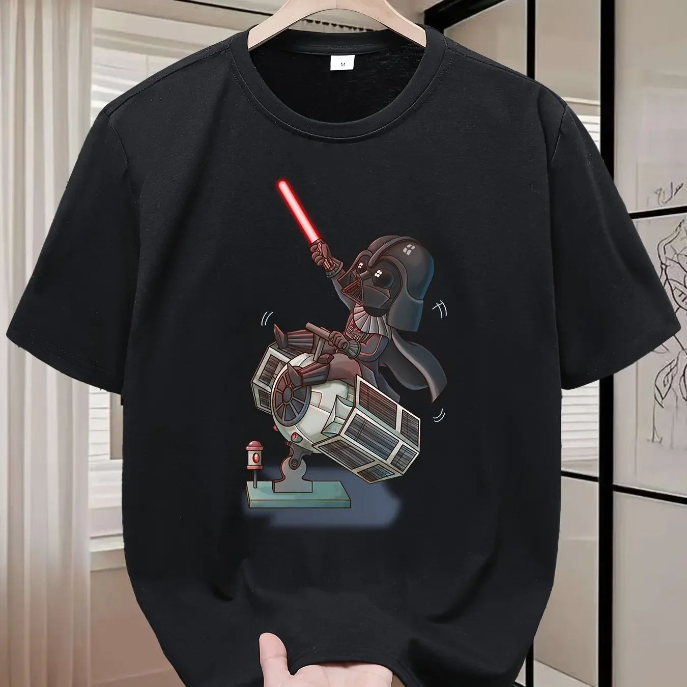 star-wars-darth-vader-t-shirt-graphique-pour-homme-–-t-shirt-decontracte-a-col-rond-avec-sabre-laser-rouge-et-design-princesse-leia