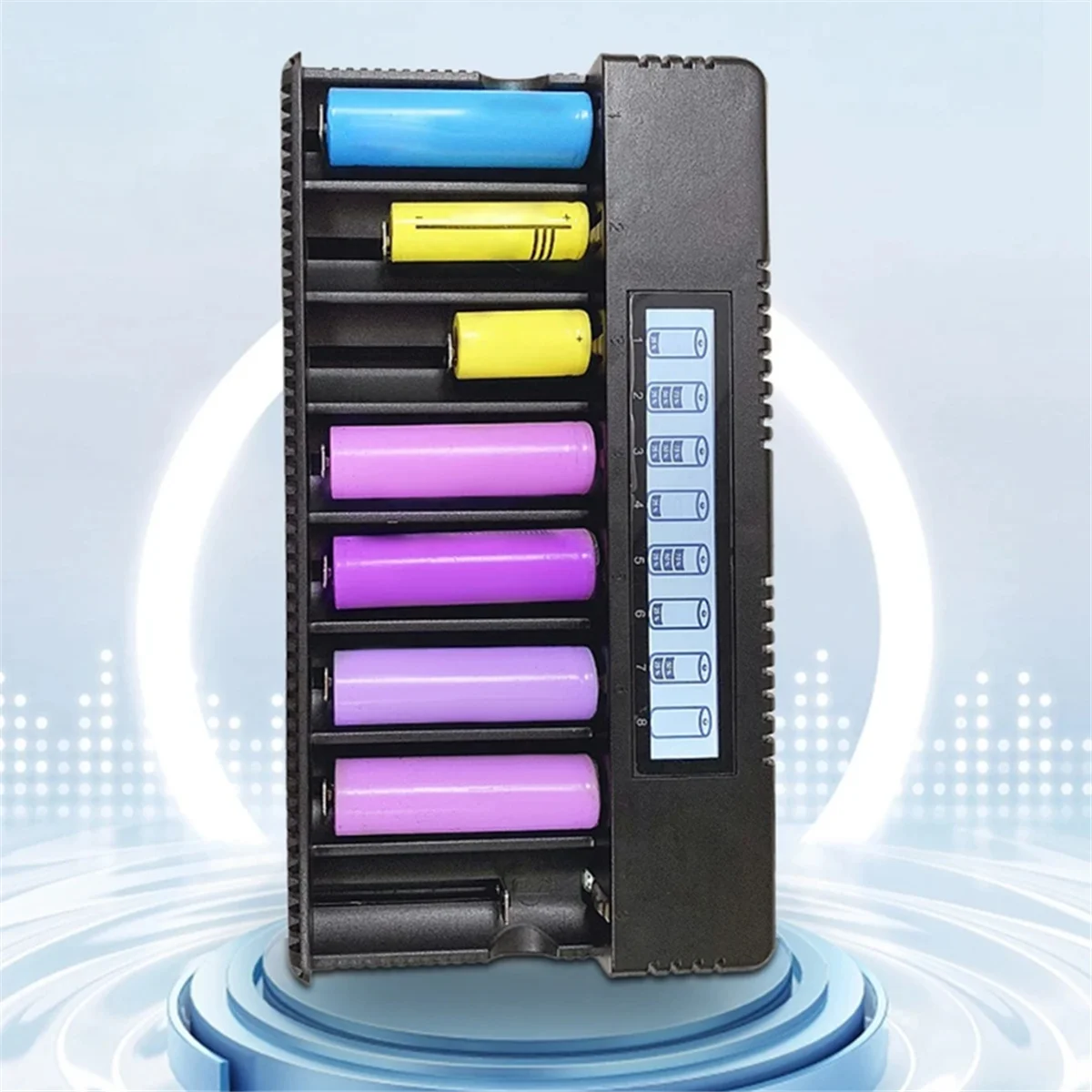 LCD Display 8-Slot 18650/26500 Battery Charger 3.7V Lithium Battery Ni-MH Ni-Chrome 1.2V 1.5V Battery Charger EU-Plug