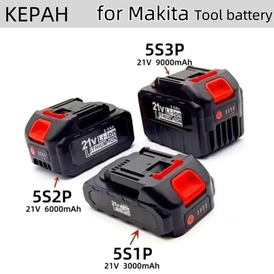 21V rechargeable lithium-ion power tool battery 3000mAh, 6000mAh, 9000mAh, 5S2P, 5S3P,Makita Tool lithium-ion 18650 battery