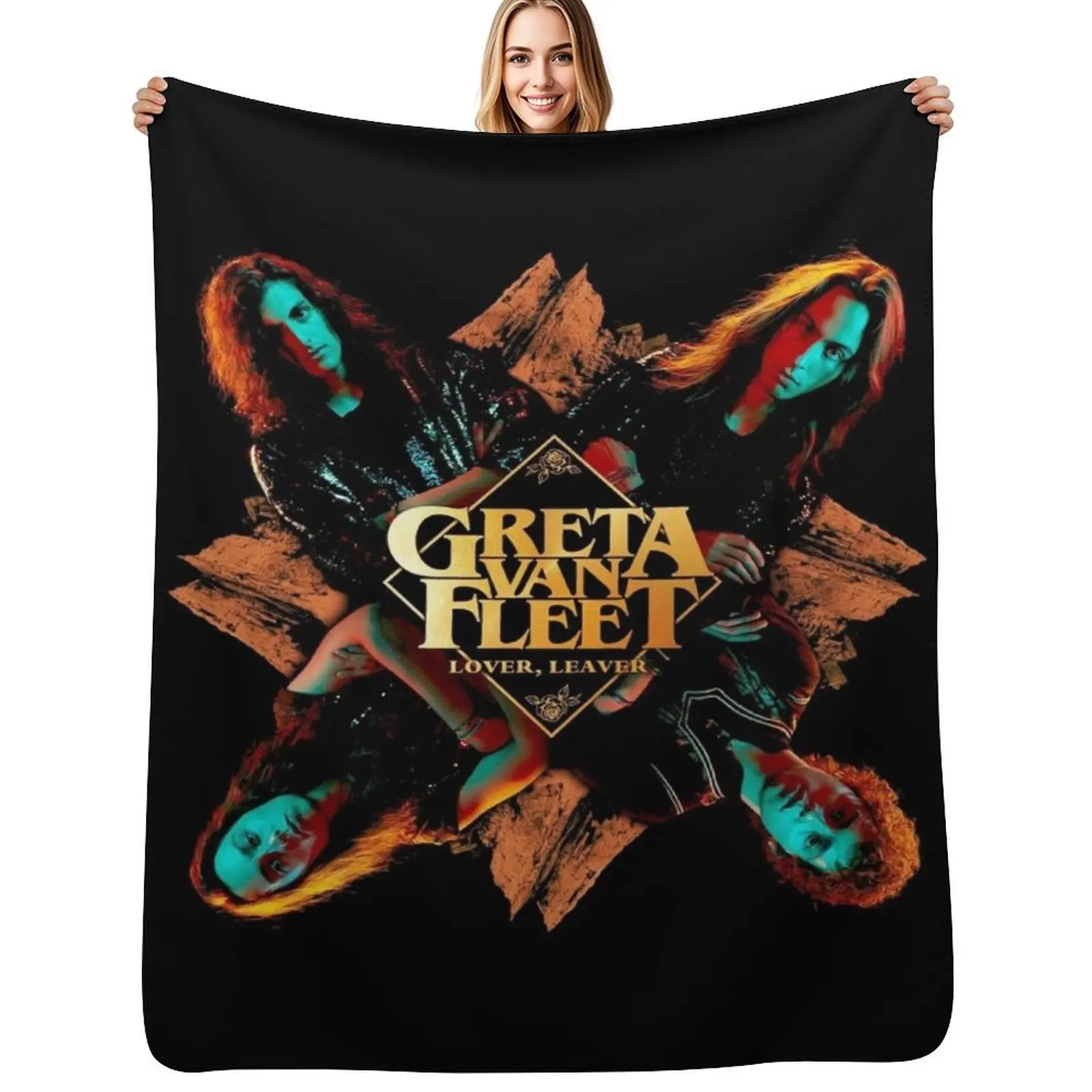 

kyhu5 greta van fleet my fleet Throw Blanket Fashion Sofas Hairys valentine gift ideas Blanket
