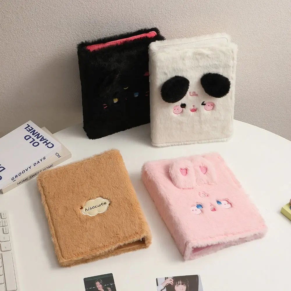 Photocard Holder Cat Bear Cards Album Cover Card Albums Loose-leaf Collection Book Cover Fluffy Six-hole Plush Binder Cover