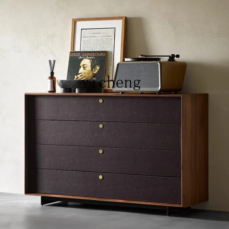 

XL solid wood four-chest cabinet North American imported black walnut bedroom storage cabinet