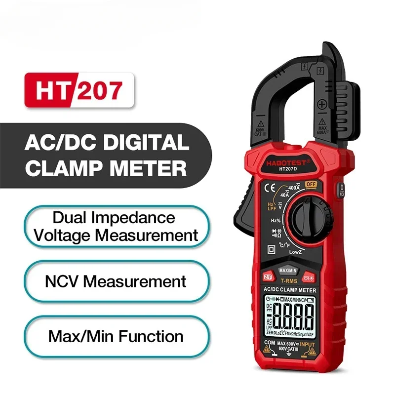 Factory wholesale clamp meter AC and DC anti-burn high-precision multi-function digital clamp meter