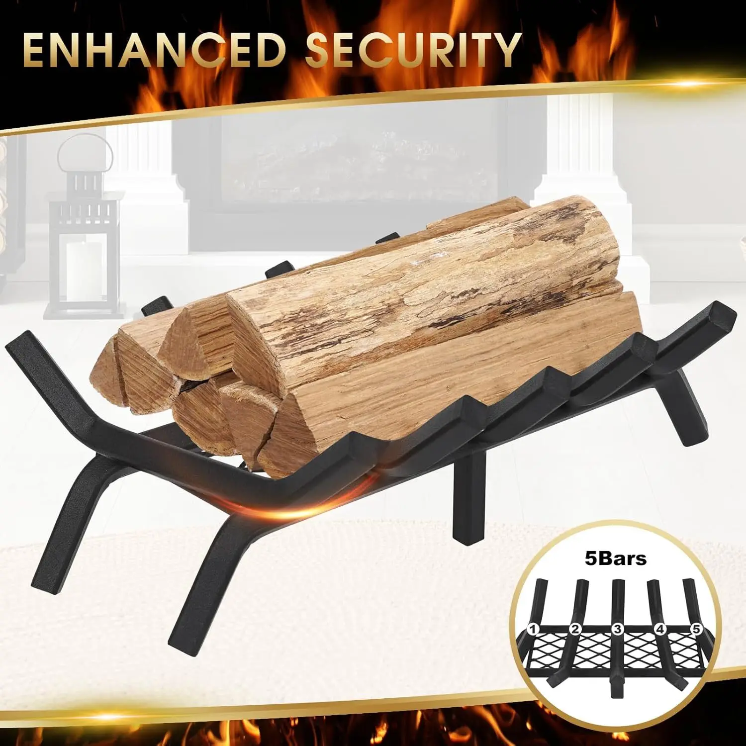 

Chimney Furnace Wood Furnace Burning Rack Bracket Fireplace Rack Bracket Metal Outdoor Heating Wrought Iron Firewood Rac