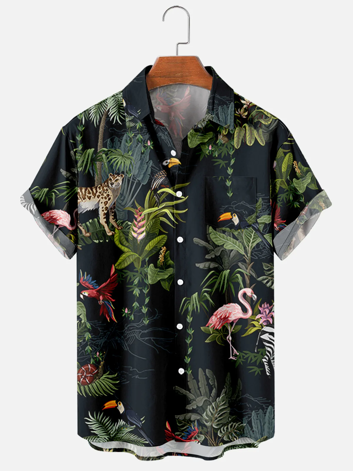 New Hawaii Men's Shirt Animal Print Creative Beach Tops Cheetah Vintage Tops Clothing y2k Summer Casual for Men And Women