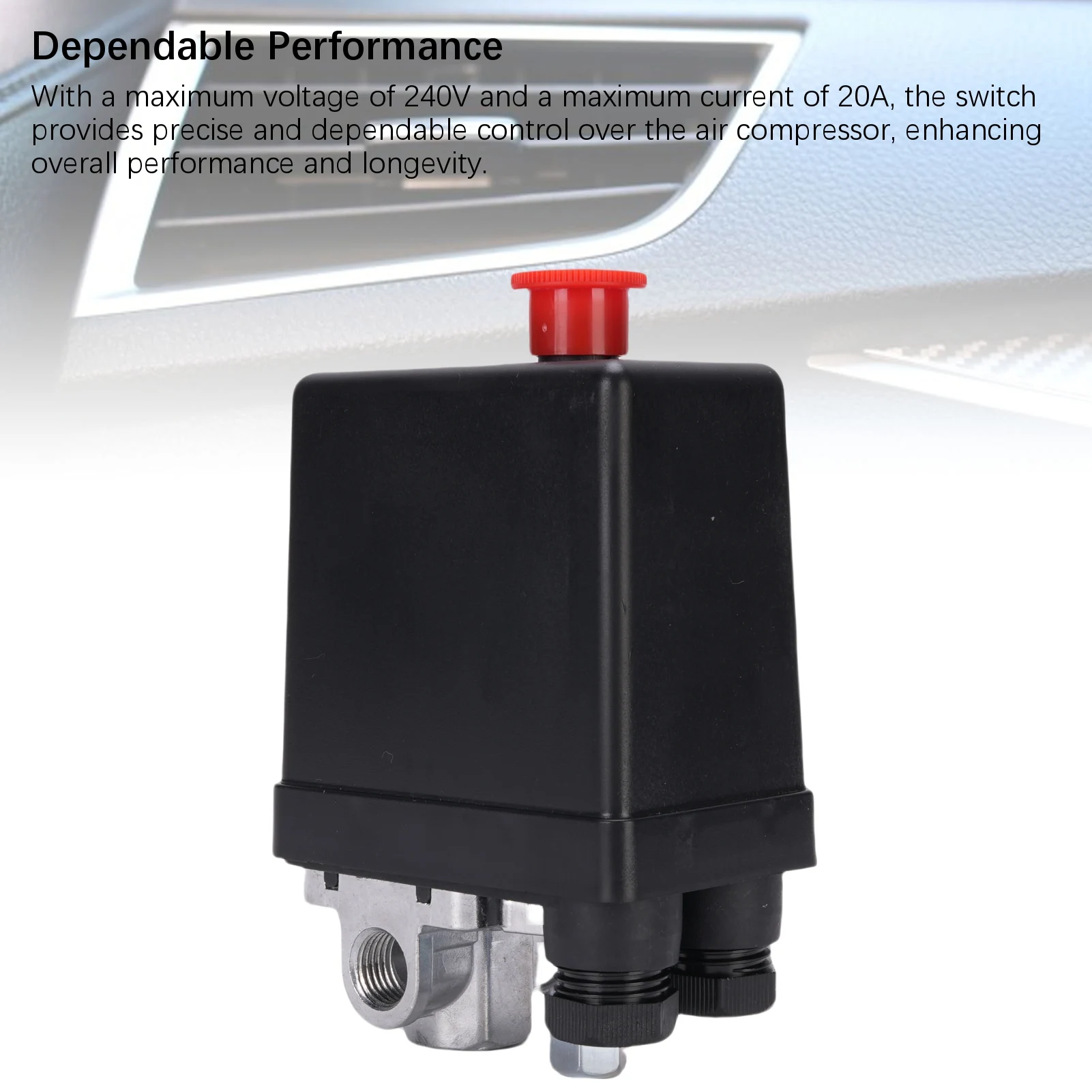 Air Compressor Pressure Switch 90PSI -120PSI 4 Ports 240V 20A Pressure Control Switch Valve 20A Air Compressor Control Switch