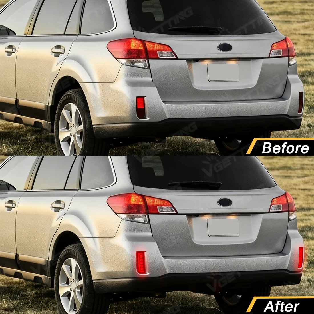 LED المصد الخلفي عاكسات مصباح لسوبارو Outback النسخة الأمريكية 2010 2011 2012 2013 2014 بدوره إشارة الفرامل الذيل إكسسوارات مضيئة #5