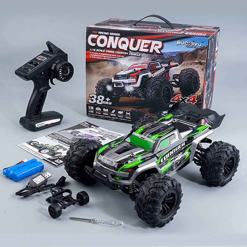 Grande carro de controle remoto para adultos e crianças, escala 1:16, 50km, h carros de alta velocidade RC, 4WD off-road Monster Truck, 2.4G