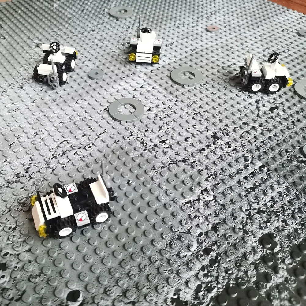 Explore Astronaut with Moon Rover Space Lunar Baseplate Mars Exploration Building Block Exploring Space Visit Universe