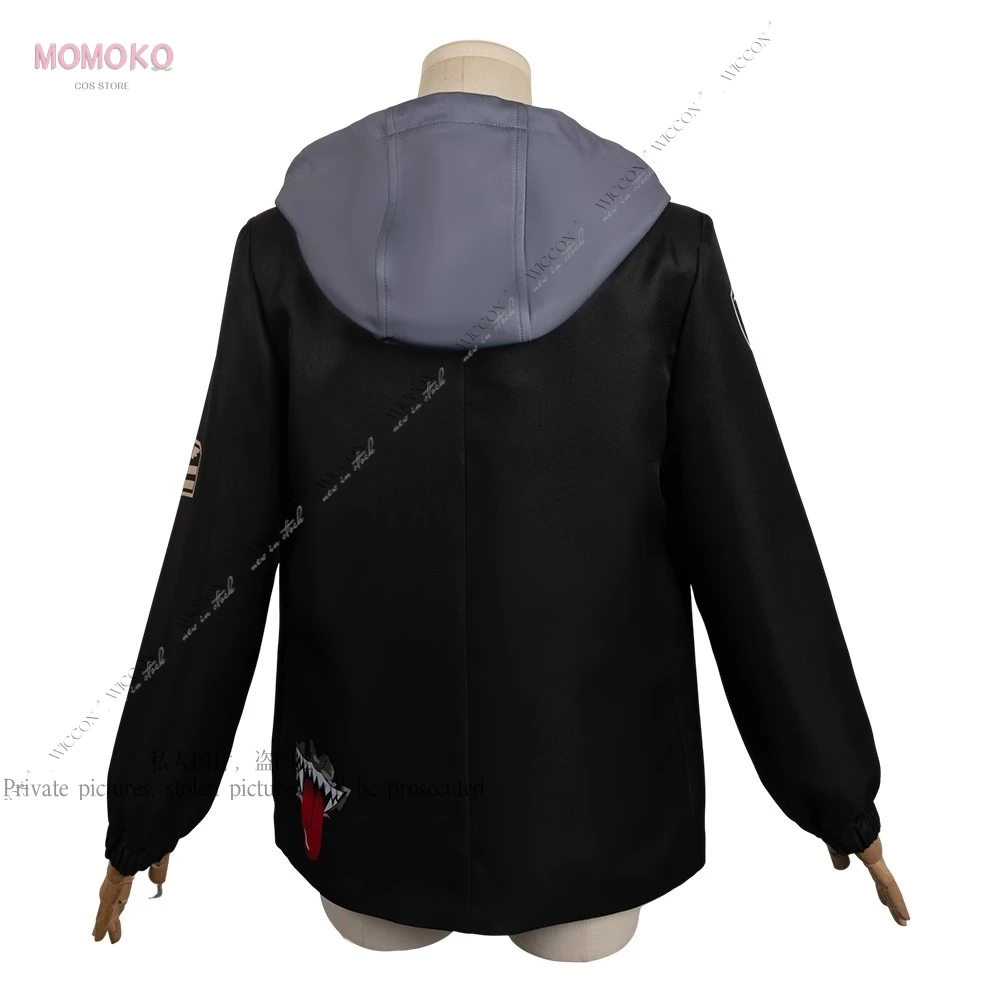 Kawaragi Momoka New Anime Girls Band Cry Cosplay Costume Black Coat Gray Hoodie Set Wig Blonde Band School Uniform Jacket Party