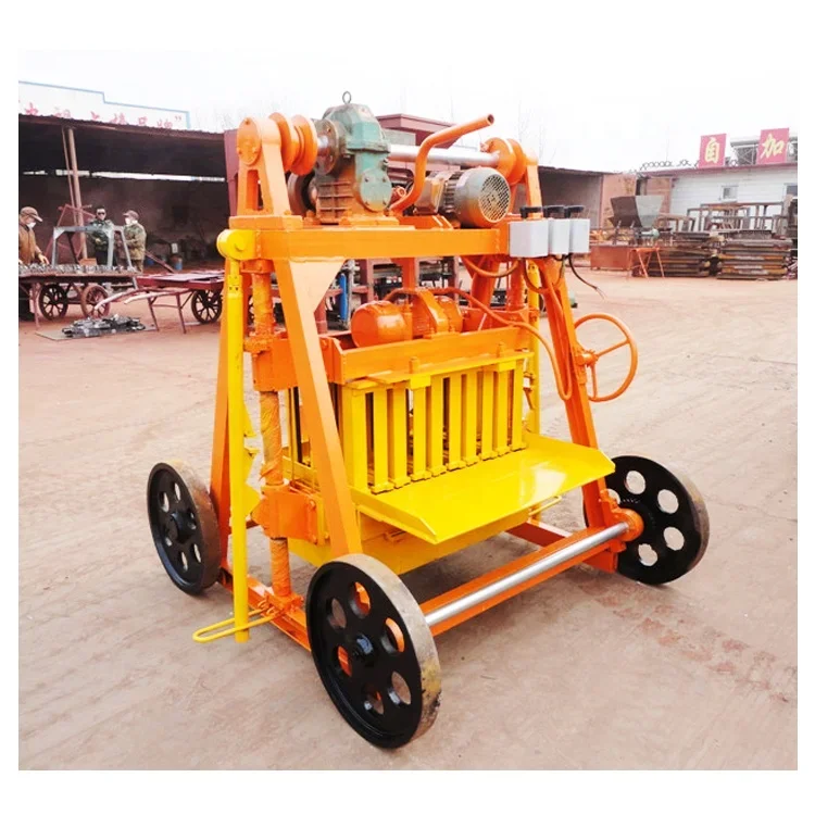 New Function QMJ4-45 mobile concrete hollow block making machine for UK market portable brick maker