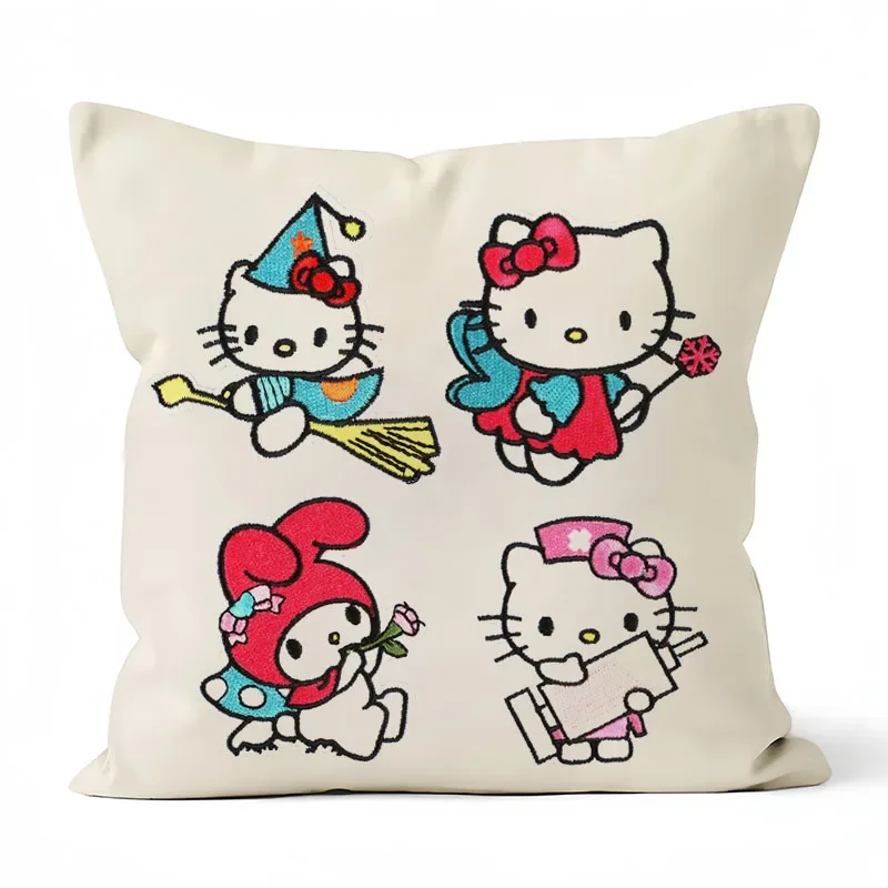 Anime Cartoon Sanrio figurka haftowane naszywki Hello Kitty Girls Boys Cartoon tkanina haftowana naklejka na odzież hurtowa